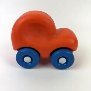 Little Tikes My First Wheels Orange Chunky Vintage Toy Car Vehicle Blue Wheels